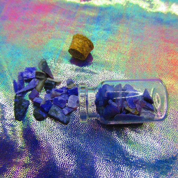 Charoite Gemstone Chips In A Bottle Embellishments Natural Semi Precious - Picture 2 of 3